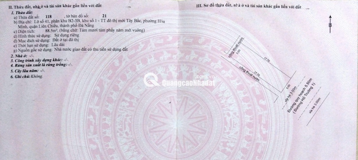 Bán đất đường Hố Truông 1 - Kẹp lối thoát hiểm 1m
